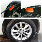 SEAMETAL Car Tyre Rim Cleaning Brush Non-slip Long-handle Brush Car / Bike Wheel Hub Cleaning Washing Tools