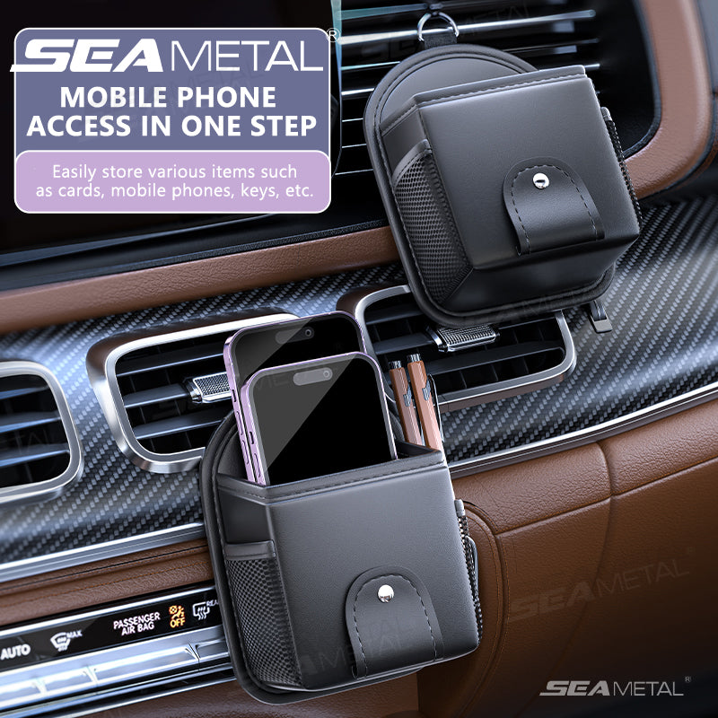 SEAMETAL Storage Box Car Airoutlet Hanging Bag Organizer Phone Holder