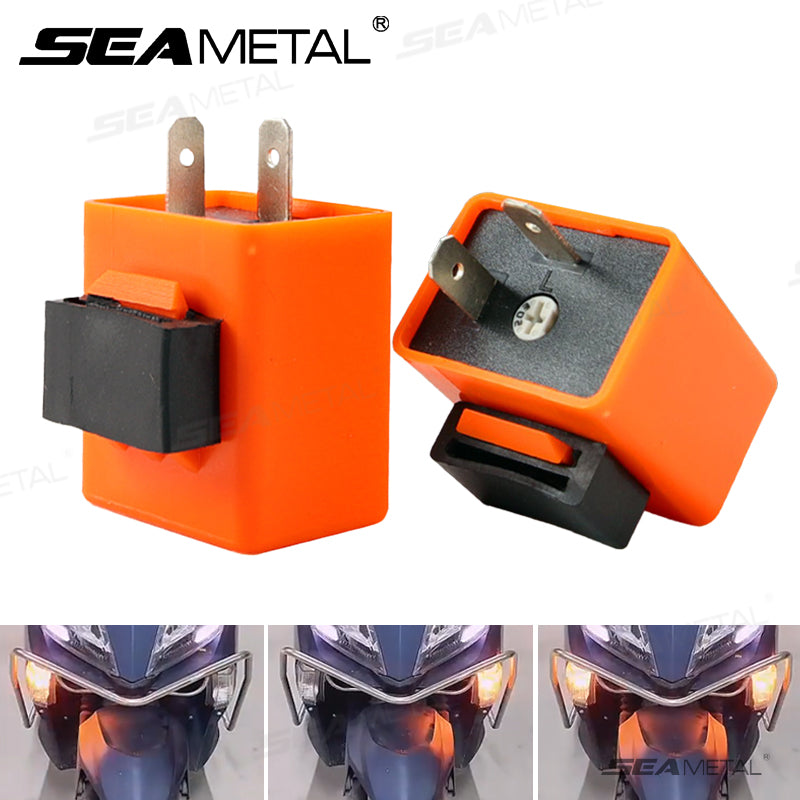 SEAMETAL 2 Pin Signal Relay Motorcycle Adjustable LED Flasher Relay12V