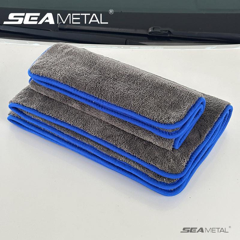 SEAMETAL Thickened Coral Fleece 1200gsm Car Cleaning Towel Super Absorbent Microfiber Cleaning Cloth Home Window Detailing Rag