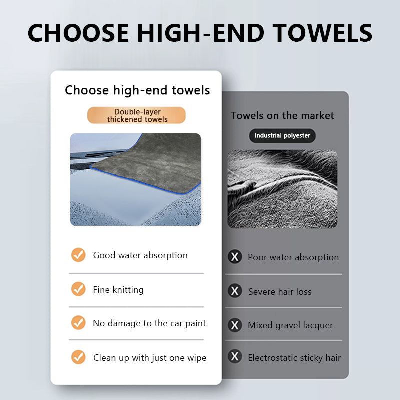 SEAMETAL Thickened Coral Fleece 1200gsm Car Cleaning Towel Super Absorbent Microfiber Cleaning Cloth Home Window Detailing Rag