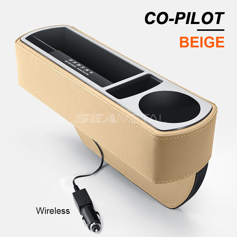 Car Seat Gap Storage Box USB Wireless Auto Seat Crevice Organizer – SEAMETAL