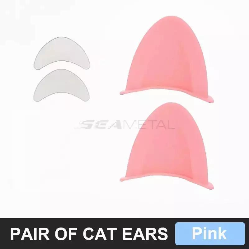 SEAMETAL Motorcycle Helmet Cat Ears Decoration Motocross Helmet Accessories Silicone Cat Ears Sticker