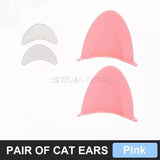 SEAMETAL Motorcycle Helmet Cat Ears Decoration Motocross Helmet Accessories Silicone Cat Ears Sticker