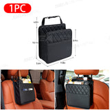 SEAMETAL Multifunctional Leather Car Seat Storage Bag Hanging Garbage Bag
