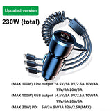 SEAMETAL PD Type C QC3.0 Car Charger with 3 In 1 Fast Charging Cable