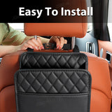 SEAMETAL Multifunctional Leather Car Seat Storage Bag Hanging Garbage Bag