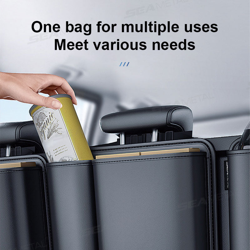 SEAMETAL Car Trunk Leatherette Storage Bag Detachable Auto Seat Back Pocket