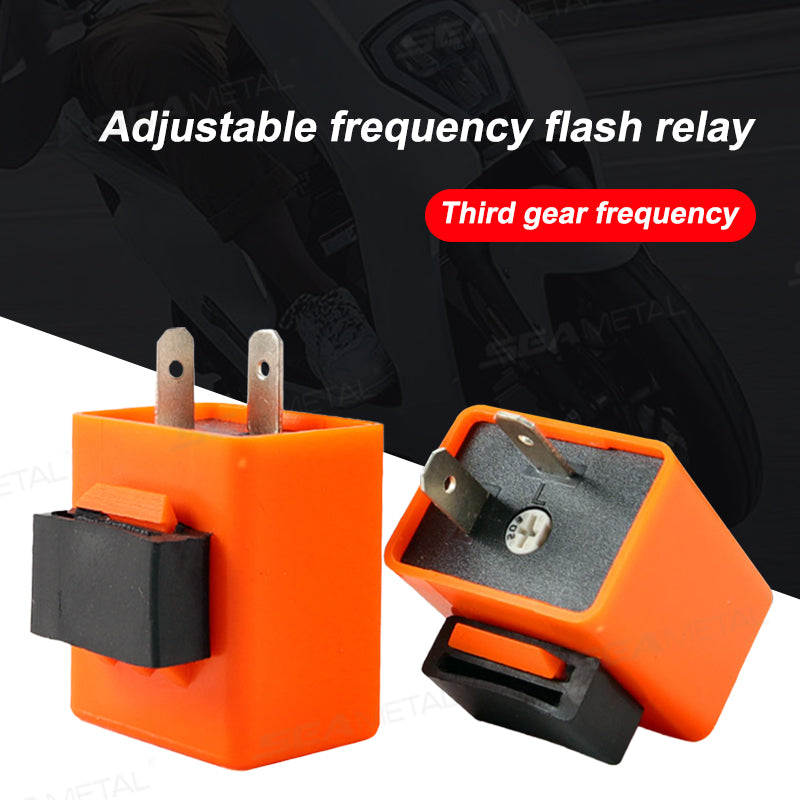 SEAMETAL 2 Pin Signal Relay Motorcycle Adjustable LED Flasher Relay12V