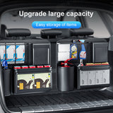 SEAMETAL Durable Black Fabric Car Trunk Organizer with Seat Back Storage