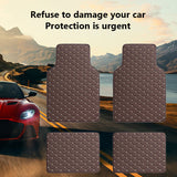 SEAMETAL Car Floor Mats PU Leather Car Carpet Foot Pads 4Pcs/Set