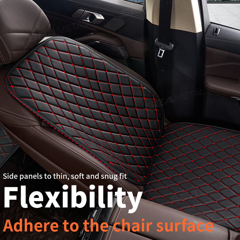 SEAMETAL Leather Car Seat Covers Anti-Slip Breathable Front/Rear Seat Protector Cushion