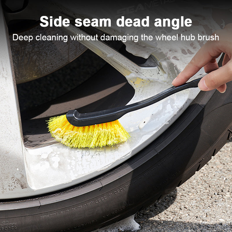 SEAMETAL Car Wheel Brush Long Handle Tire Rim Wheel Hub Cleaning Brush