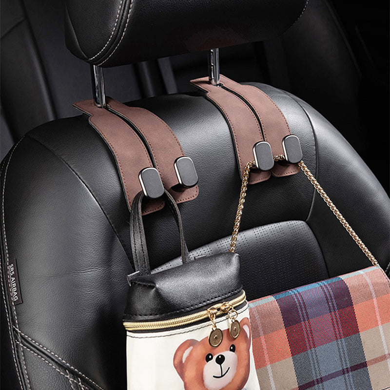 SEAMETAL Faux Leather Car Seat Headrest - Concealed Metal Hook Design, Strong Load-Bearing Capacity