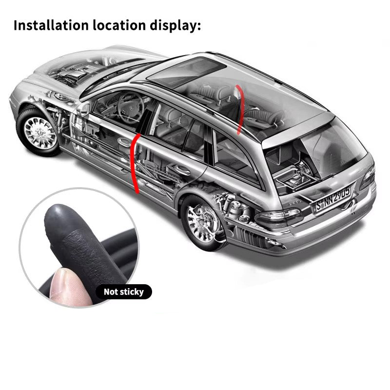 SEAMETAL 1.6m/2m Car Door Edge Seal Strip Rubber B-Pillar Weatherstrip