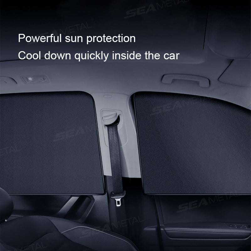 SEAMETAL Car Sunshade Titanium Silver Car Side Window Magnetic Suction Curtain