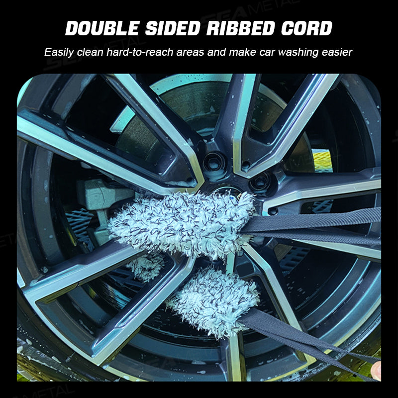 SEAMETAL Car Wheel Wash Towel Brush Microfiber Car Cleaning Towel Coral Plush