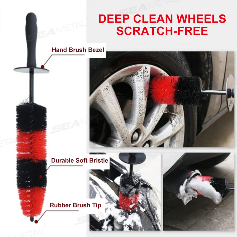 SEAMETAL Car Wheel Rim Tire Brush 360 Degree Bendable Scrub Cleaner Duster