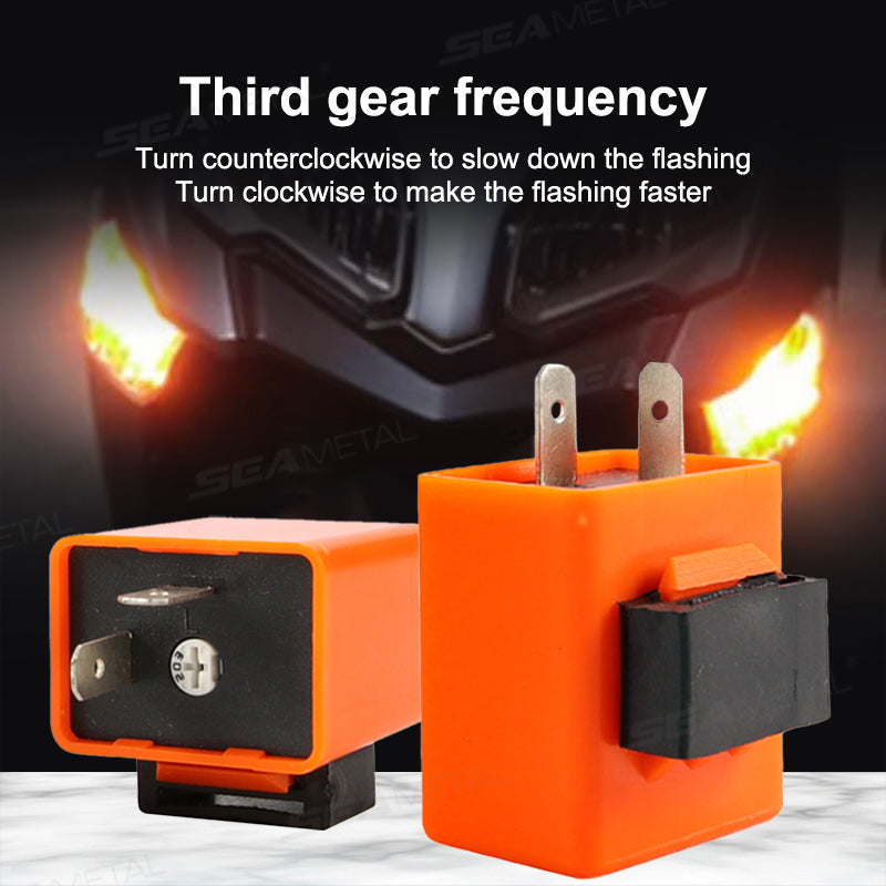 SEAMETAL 2 Pin Signal Relay Motorcycle Adjustable LED Flasher Relay12V