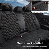 SEAMETAL Flax Car Seat Cover Front or Rear Linen Fabric Seat Cushion