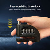 SEAMETAL Motorcycle Password Disc Brake Lock Waterproof  Electric Car Anti-theft Lock