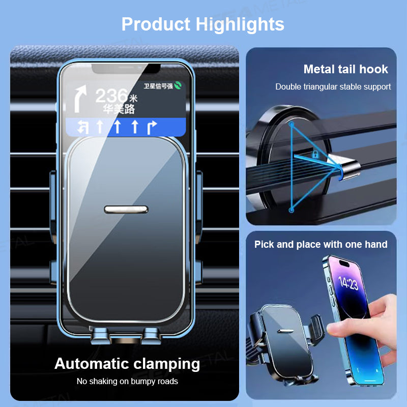 SEAMETAL Gravity Car Phone Holder Air Vent Upgrade Hook Clip Mobile Phone Holder