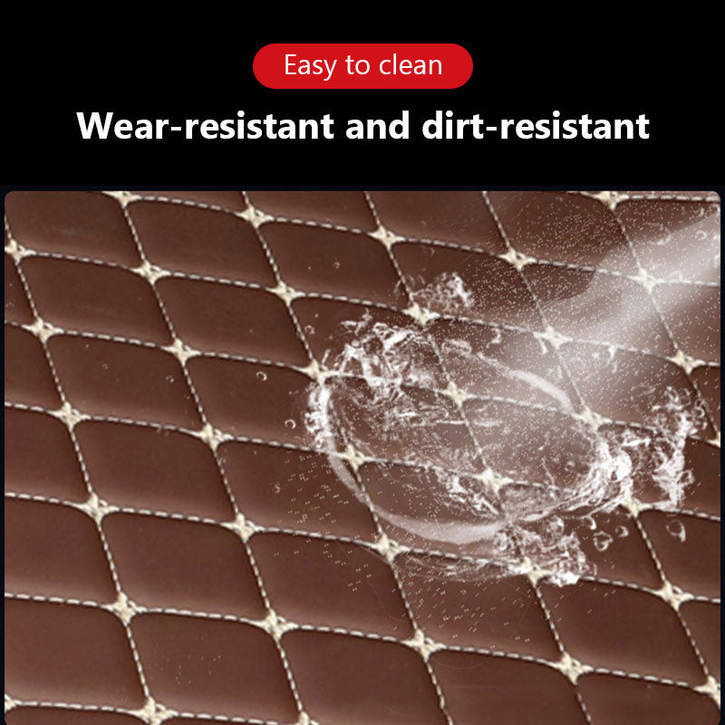 SEAMETAL Car Floor Mats PU Leather Car Carpet Foot Pads 4Pcs/Set