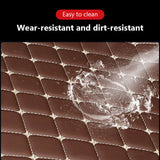 SEAMETAL Car Floor Mats PU Leather Car Carpet Foot Pads 4Pcs/Set