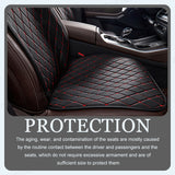 SEAMETAL Leather Car Seat Covers Anti-Slip Breathable Front/Rear Seat Protector Cushion