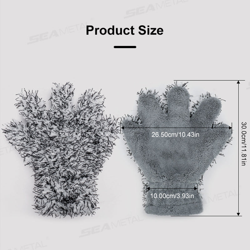 SEAMETAL Microfiber Car Wash Gloves Plush Ultra-soft Car Washing Mitt
