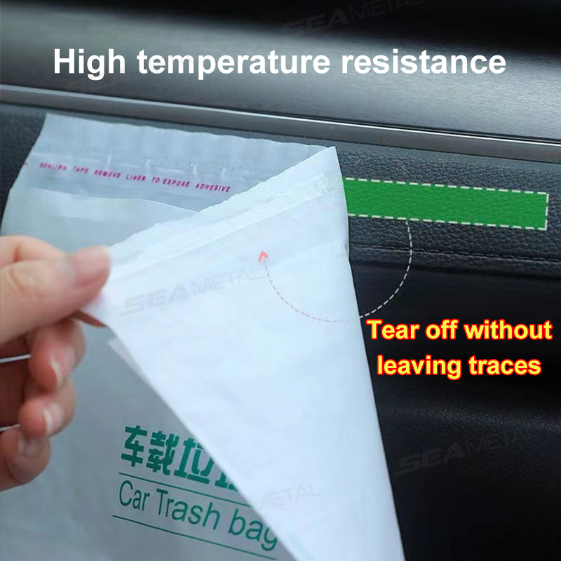 SEAMETAL 20pcs Car Disposable Trash Bags Self-Adhesive Garbage Bag Traceless Pasting