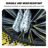 SEAMETAL Car Wheel Wash Towel Brush Microfiber Car Cleaning Towel Coral Plush