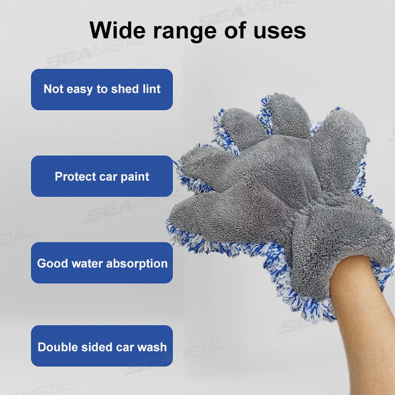 SEAMETAL Microfiber Car Wash Gloves Plush Ultra-soft Car Washing Mitt