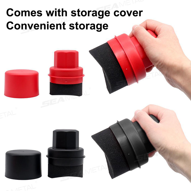 SEAMETAL Car Tire Polishing Brush Handheld Curved Car Cleaning Waxing Sponge Brush