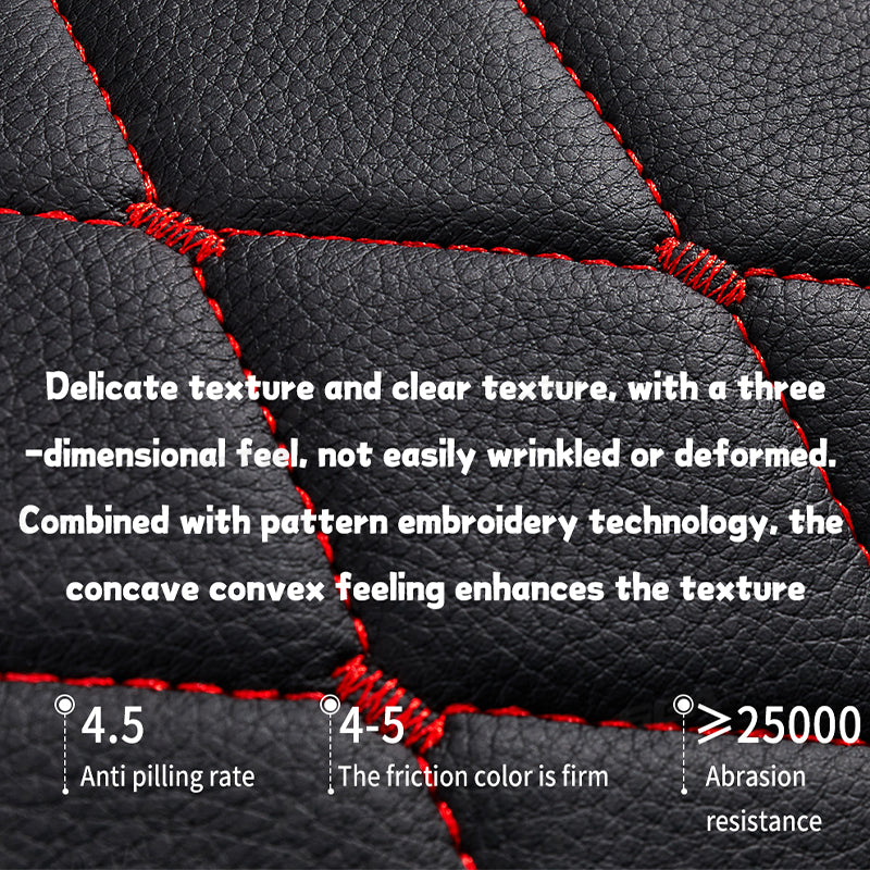 SEAMETAL Leather Car Seat Covers Anti-Slip Breathable Front/Rear Seat Protector Cushion