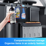 SEAMETAL Durable Black Fabric Car Trunk Organizer with Seat Back Storage