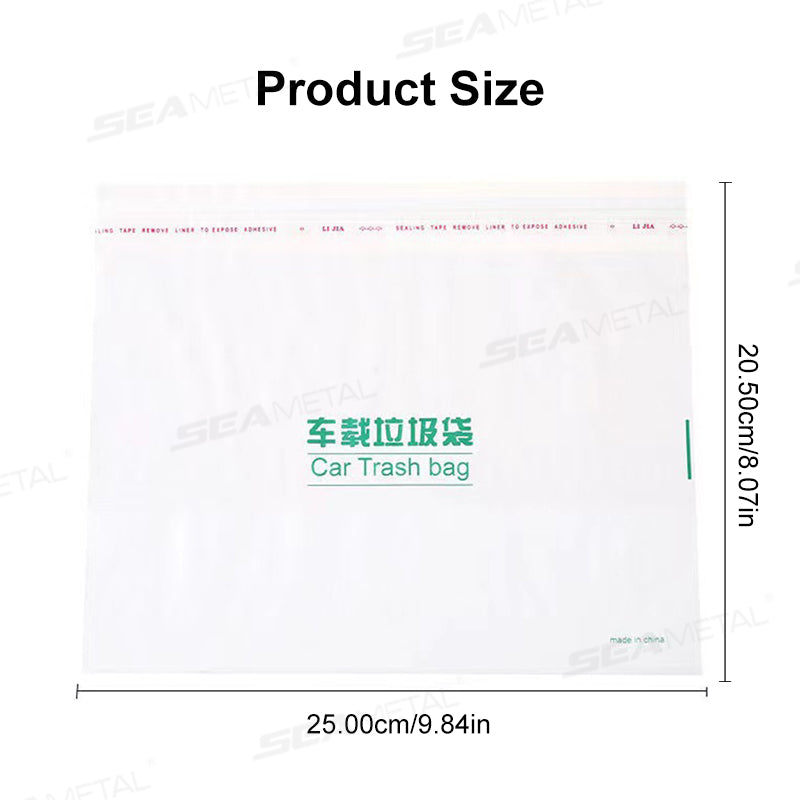 SEAMETAL 20pcs Car Disposable Trash Bags Self-Adhesive Garbage Bag Traceless Pasting