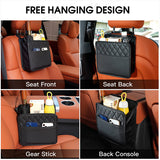 SEAMETAL Multifunctional Leather Car Seat Storage Bag Hanging Garbage Bag