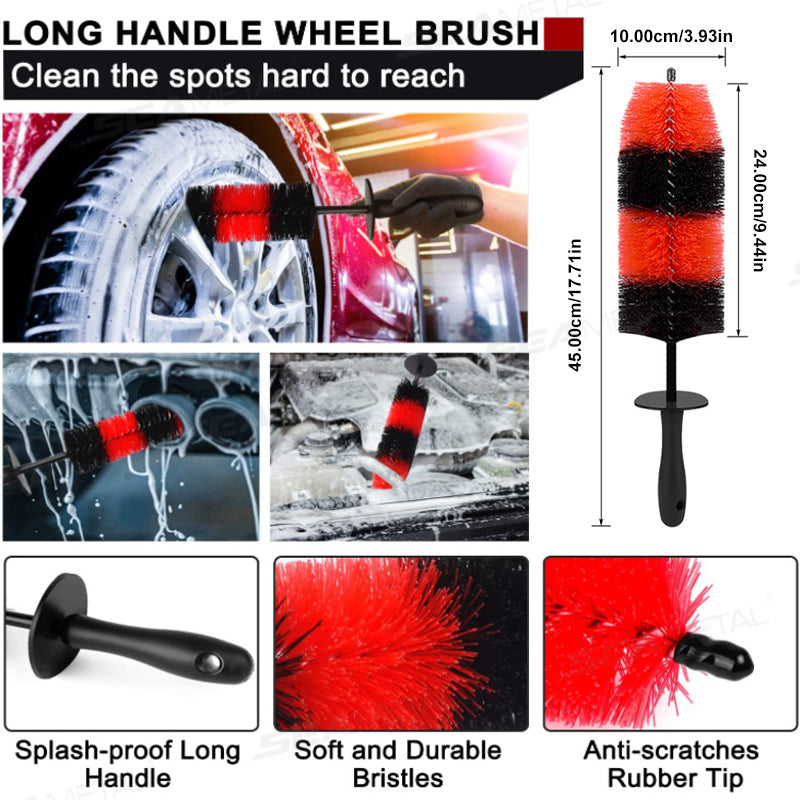 SEAMETAL Car Wheel Rim Tire Brush 360 Degree Bendable Scrub Cleaner Duster