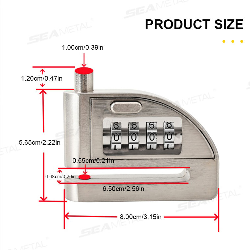 SEAMETAL Motorcycle Password Disc Brake Lock Waterproof  Electric Car Anti-theft Lock