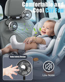 USB Car Fan for Backseat 3 Speeds Headrest Electricfan with LED Lights