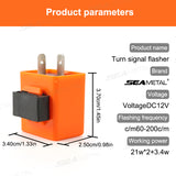 SEAMETAL 2 Pin Signal Relay Motorcycle Adjustable LED Flasher Relay12V