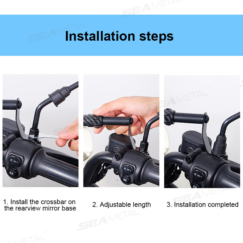 SEAMETAL Carbon Fiber Motorcycle Balance Bar Extension Rod for Phone Holder