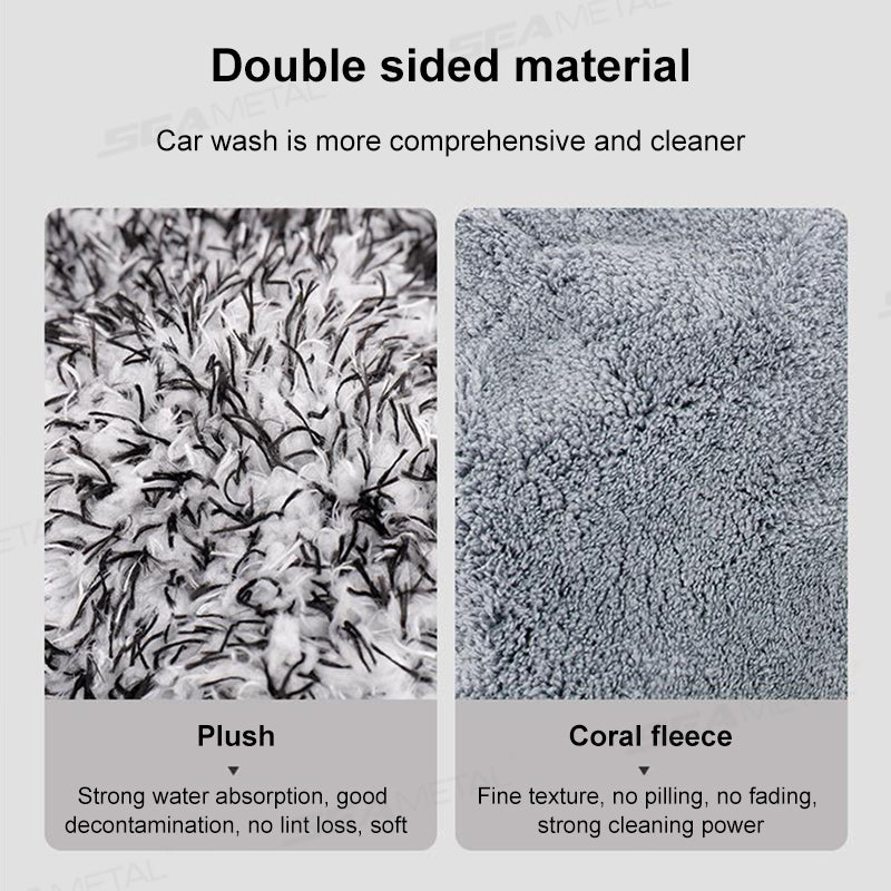 SEAMETAL Microfiber Car Wash Gloves Plush Ultra-soft Car Washing Mitt