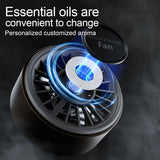 SEAMETAL Car Aromatherapy Fan Car Air Outlet Fragrance Freshener 360° Adjustable USB Cooling Fan