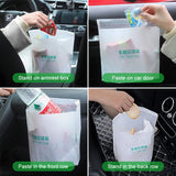 SEAMETAL 20pcs Car Disposable Trash Bags Self-Adhesive Garbage Bag Traceless Pasting
