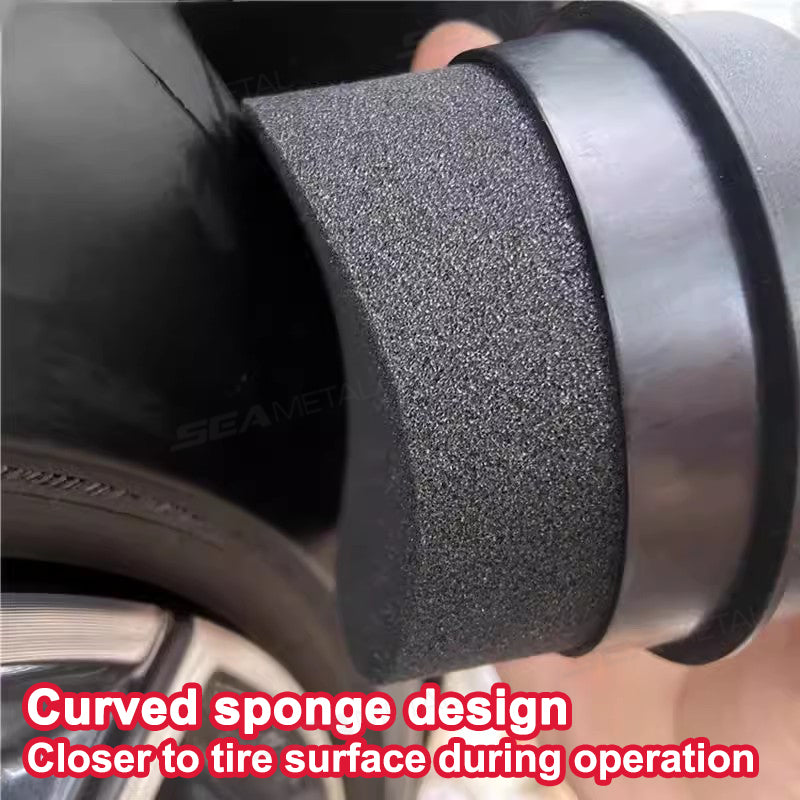 SEAMETAL Car Tire Polishing Brush Handheld Curved Car Cleaning Waxing Sponge Brush
