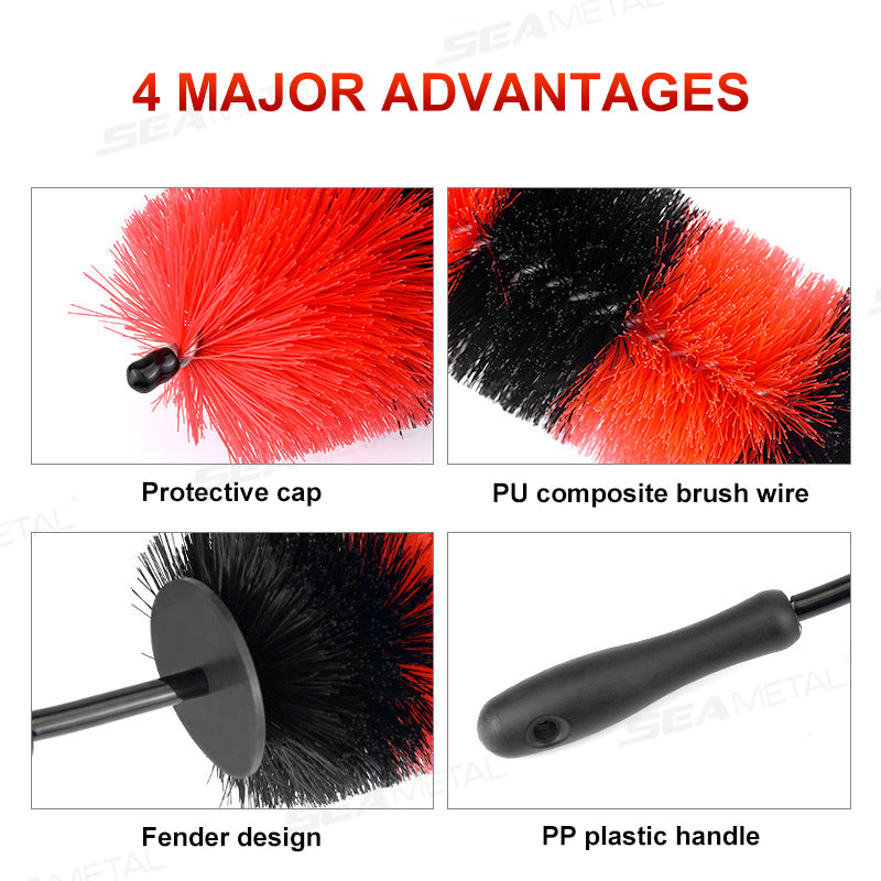 SEAMETAL Car Wheel Rim Tire Brush 360 Degree Bendable Scrub Cleaner Duster