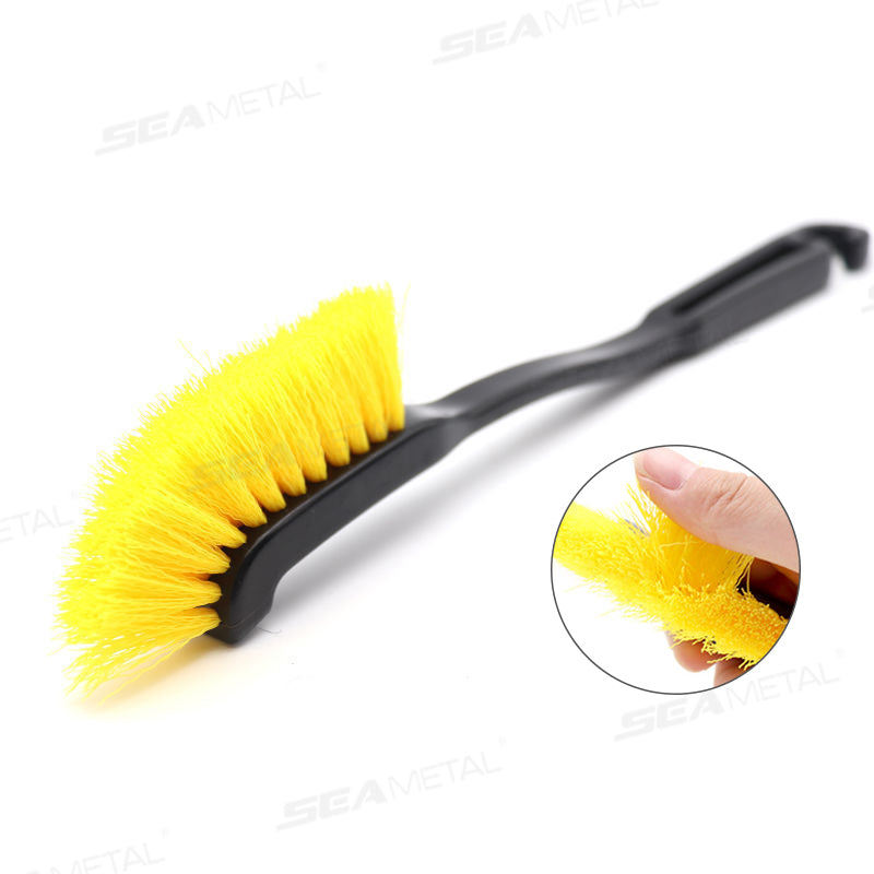 SEAMETAL Car Wheel Brush Long Handle Tire Rim Wheel Hub Cleaning Brush