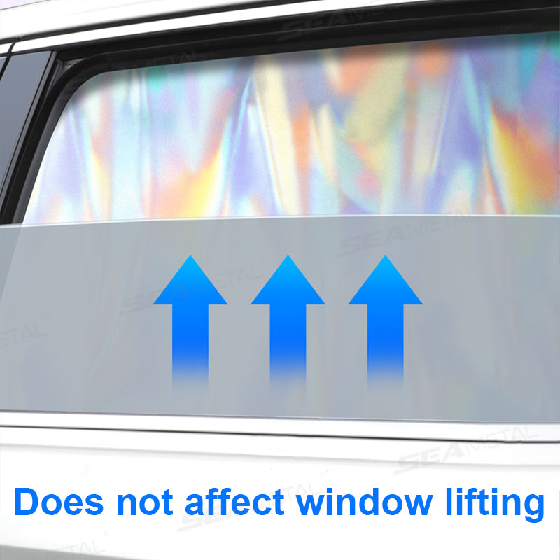SEAMETAL Car Sunshade Titanium Silver Car Side Window Magnetic Suction Curtain